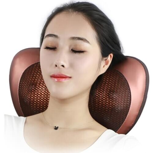 Relaxation Massage Pillow Vibrator Electric Neck Shoulder Back Heating Kneading Infrared Therapy Pillow Shiatsu Neck Massager