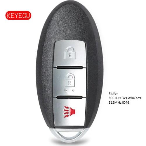 Keyecu 315MHz ID46 Replacement Smart Key Remote Control Car Fob for Nissan FCC: CWTWBU729