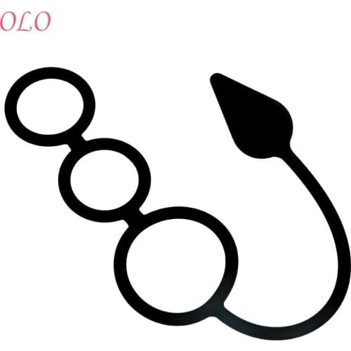 OLO Cock Ring Sex Toys for Man Anal Sex Toys Three Anal Plug Silicone Prostate Massager Erotic Penis Ring Butt Plug
