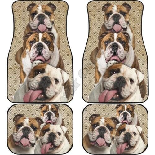 Bulldog Car Floor Mats Funny For Bulldog Lover 3D Printed Pattern Mats Fit for Most Car Anti Slip Cheap Colorful