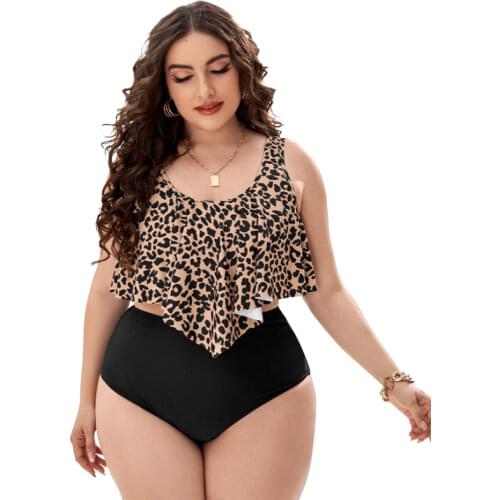 Plus Size Push Up Bikinis Set Women Swimsuit High Waist Swimwear Larges Big Plussize Bathing Swimming Beachwear Suits 2021 New