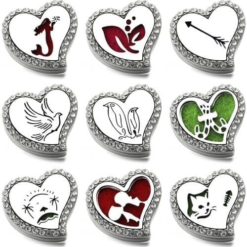 2020 Magnetic Mermaid Snap Buttons Stainless Steel Jewelry Love Heart Aromatherapy Essential Oil Diffuser Perfume Locket Pendant