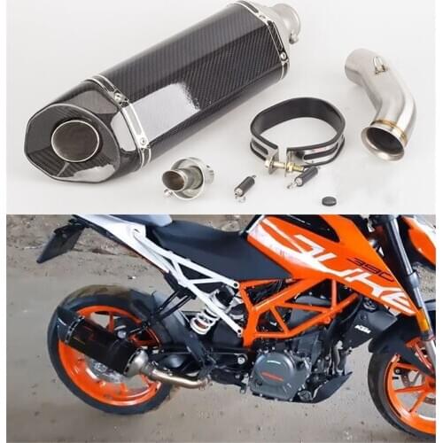Motorcycle modified exhaust pipe 2017-2018 DUKE 250 DUKE390 middle section RC390 carbon fiber exhaust pipe set