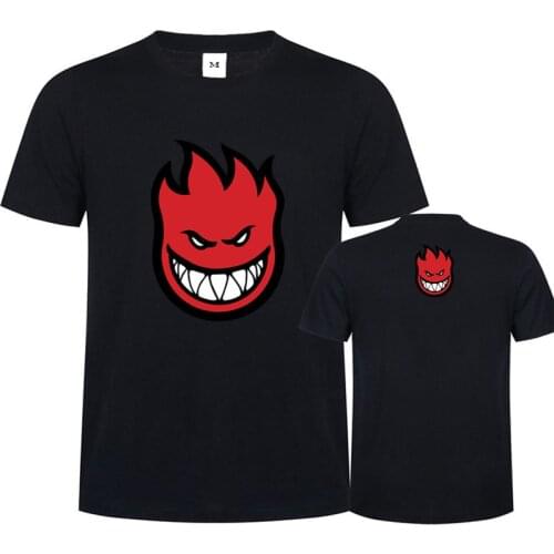 Fashion Tshirts Men Spitfire Wheels Skateboard Tee Shirts Christmas Halloween Short Sleeve Cotton Oversized T Shirts