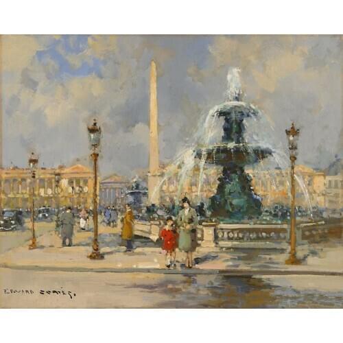 SDOYUNO 60X75cm DIY Picture By Number Fountain Square Oil Painting By Numbers Canvas Digital Hand Painting Unique Gift Home Deco