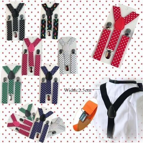 Party Adjustable Ties Suspenders Girls Y Back Children Wedding Bow Tie Set Elastic Kids Necktie Braces Polka Boys