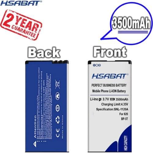 New Arrival [ HSABAT ] 3500mAh BP-5T Replacement Battery for Nokia Lumia 820 Arrow RM-878 825 Lumia 820T Lumia 820.2 Lumia 825