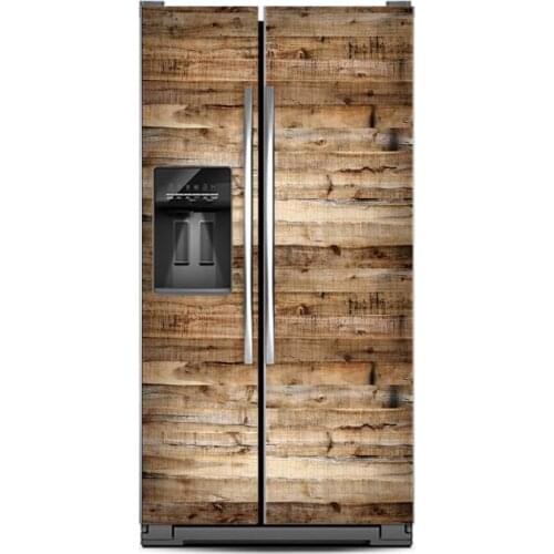 Wholesale 3D Natural Wood SelfAdhesive Dishwasher Refrigerator Freeze Sticker Kids Art Fridge Door Cover Wallpaper