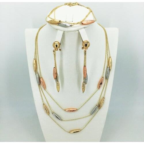Wholesale new dubai gold jewelry womens fashion necklace boutique jewelry set wedding necklace 24k gold design necklace