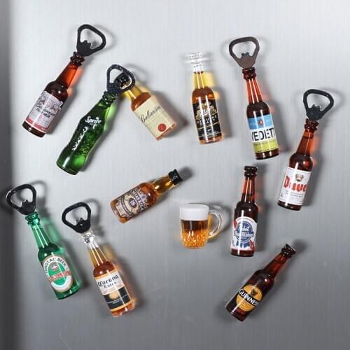 50pcs Retro Creative Personality Mini Beer Bottle Opener Home Drink Bottle Opener Refrigerator Stick Bar Magnetic Stickers Deco