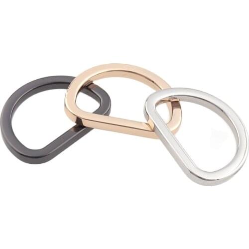 10pcs Alloy Dee Buckle Light gold Gun black Silver D Ring Half Round For Shoes Garment Bag 1inch Webbing Strap DIY Accessories