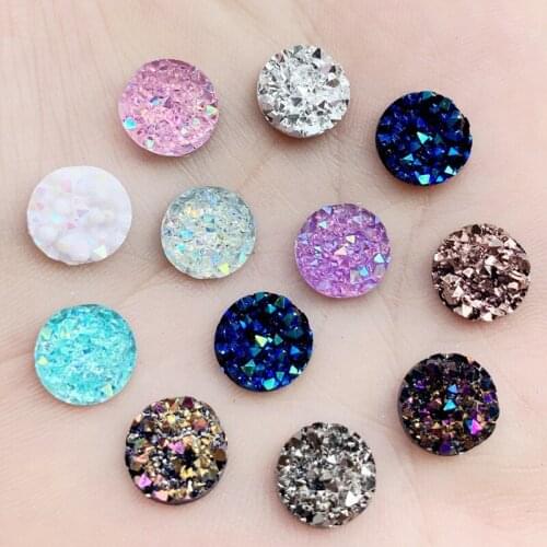 New 800pcs Mix Resin 8mm Colorful Mineral Surface Flat Back Rhinestone Appliques DIY Wedding Scrapbook Craft B80