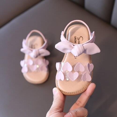 Summer New Baby Girls Shoes Comfortable Soft Bottom Kids Sandals Children Flat Beach Shoes Purple Pink Beige White 1 2 3 4 5 6T