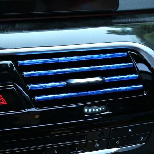 For Honda Civic 10th 10Pcs 20cm Universal Car Air Conditioner Outlet Decorative U Shape Moulding Trim Strips Decor Car Styling