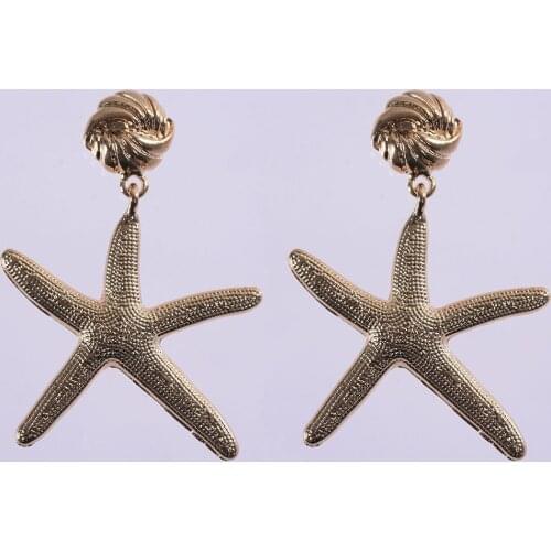 PPG&PGG New Women Earring Geometric Gold Color Metal Dangle Earring Za Wedding Statement Jewelry 2019