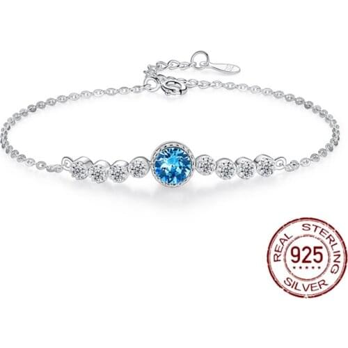 S925 sterling silver bracelet women fashion all-match crystal bracelet student girlfriend jewelry