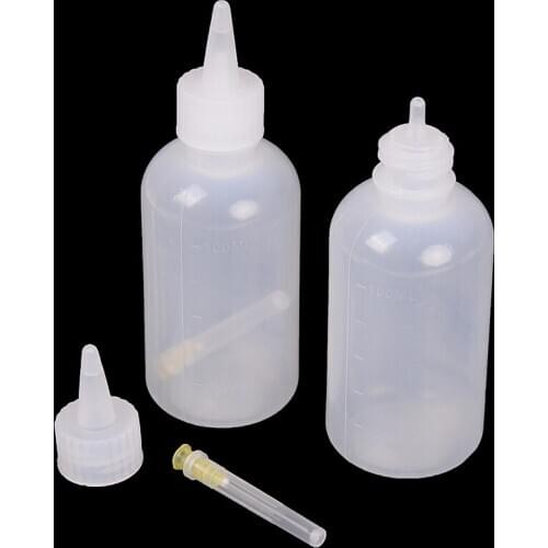 1PC Needle Tip Soldering Liquid Flux Oil Dispenser Plastic Empty Bottle Dispensing Bottle 100ml