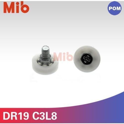 1PCS Embroidery Machine drawer M6 shaft screw ball bearing sliding roller wheel white DR plastic pulley fittings DR19C3L8