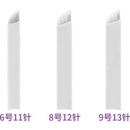 10pcs/set Microneedles Eyebrow Tatoo Embroidery Pin Tattoo Accesories Manual Semipermanent Makeup Needle Blade Direct Selling