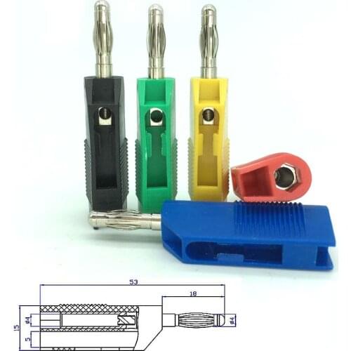 20PCS 8.6g Copper Free Soldering Screw High Current 4mm Banana Plug High Elasticity Tail Stacking cable Connectors 8.6g/1PC