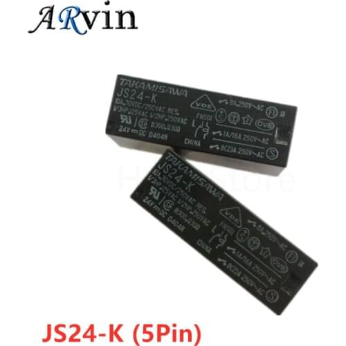 5PCS/Lot 100%Original New TAKAMISAWA JS5-K 5VDC JS12-K 12VDC JS24-K 24VDC DIP-5 8A Power Relay