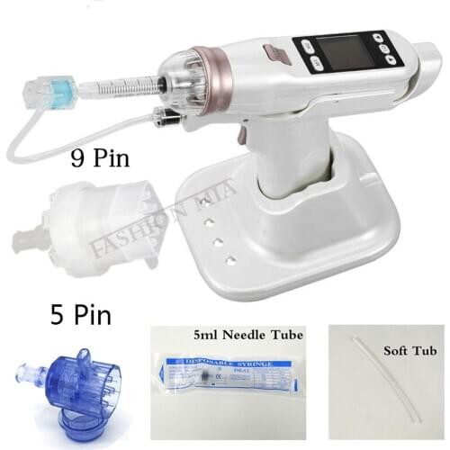 EZ Negative Pressure Water Injection Mesotherapy Gun Korea Meso Hydrolifting Vacuum Beauty Device with 5 Pin Microcrystal Needle