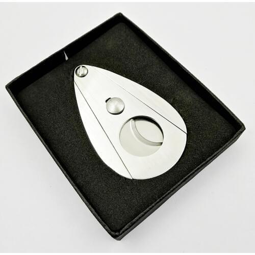 Automatic stainless steel cigar scissors Pocket Double Blades Cigar Cutter Metal cigar Guillotine smoking accessories