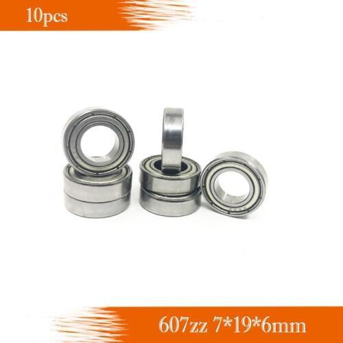 Free shipping 607ZZ Bearing ABEC-5 10PCS 7x19x6 MM Miniature 607Z Ball Bearings 607 ZZ EMQ Z3 V3