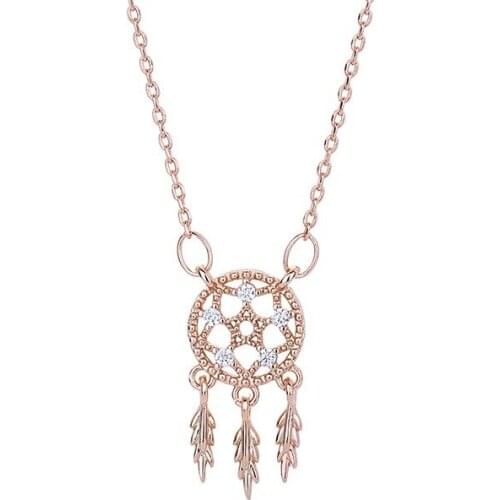 Lyvior Dream Catcher Necklace Creative Zircon Circle Angling Wheat Ears Pendant Jewelry Gift for Women Mon Daughter Girlfriend