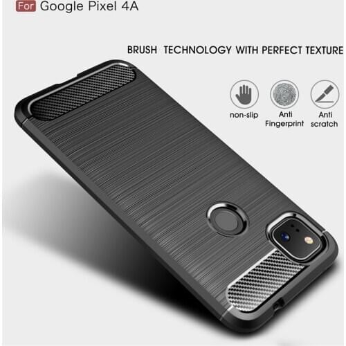 For Google Pixel 4A Case Silicone Bumper Carbon Fiber Cover Phone Case For Google Pixel 4A Protective Cover For Google Pixel 4A