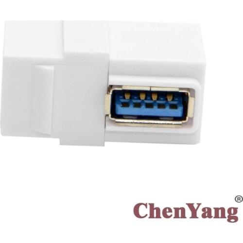 Chenyang 90 Degree Right Angled USB 3.0 A Female to A Female Extension Keystone Jack Coupler Adapter for Wall Plate Panel