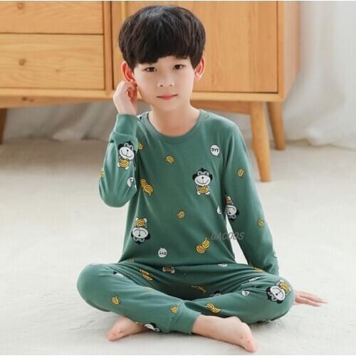 Kids Boys Pajamas Set Panda Monkey Sleepwear Childrens Clothing Christmas Pajamas For Boys 4 6 8 10 12Years Pyjamas Nightwear