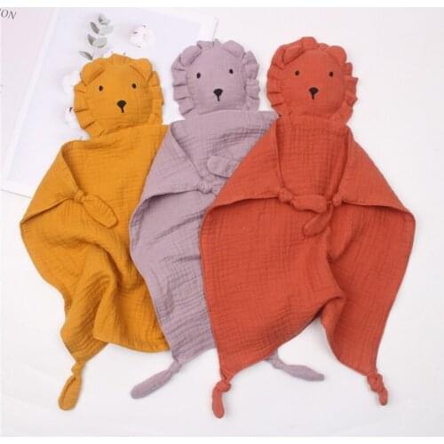 Baby Soother Appease Towel Bib Soft Animal Lion Doll Teether Infants Comfort Sleeping Nursing Cuddling Blanket Toys Shower Gifts