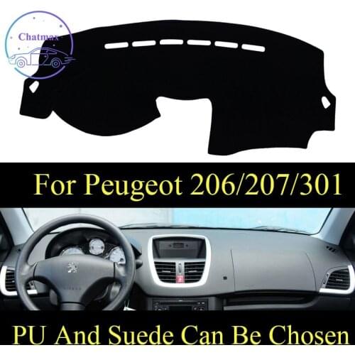 Customize For Peugeot 301 14-18/206/207 Dashboard Console Cover PU Leather Suede Protector Sunshield Pad