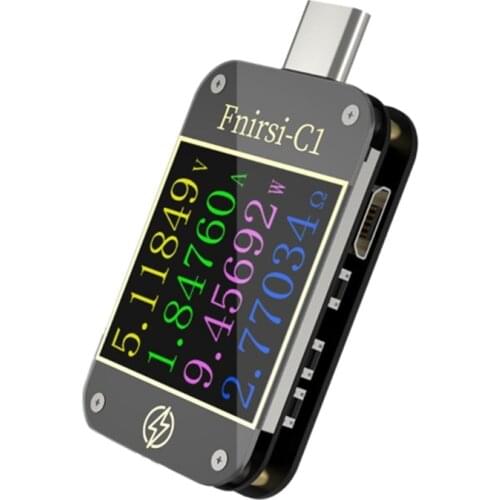 FNIRSI C1 Type-C PD Trigger USB-C Voltmeter Ammeter Fast Charging Protocol Test Type-C Meter Power Bank Tester