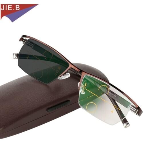 Photochromic Progressive Multi-Focus Reading Glasses Men And Women Adjustable Fleld Of Vision Outdoor Color Changing Sunglasses