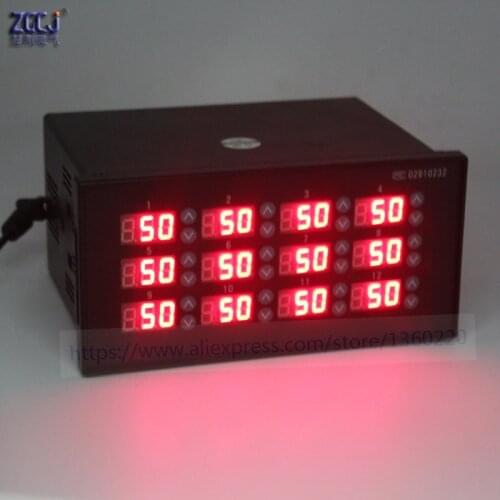 12 ways temperature controller PT100 type -20~600 degree multi 12 channels digital thermostat can connect with 12 sensors