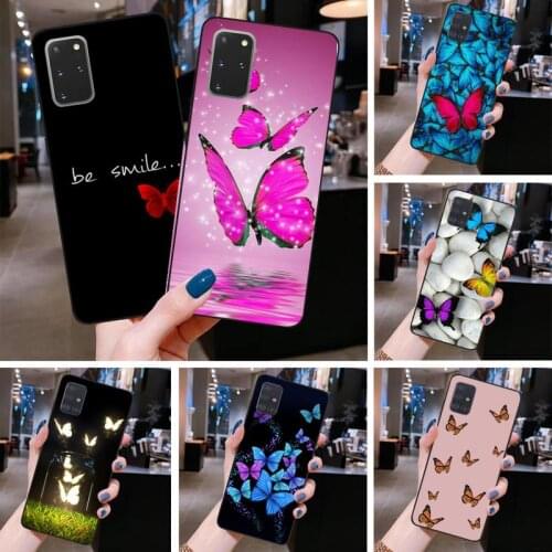 Beautiful Pink Butterfly Phone Case For Samsung Galaxy S21 Plus Ultra S20 FE M11 S8 S9 plus S10 5G lite 2020