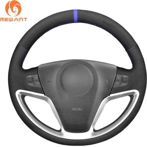 MEWANT Black Suede Car Steering Wheel Cover for Opel Antara Saturn Vue Vauxhall Antara 2006 2007 2008 2009 2010 2011 2012-2018
