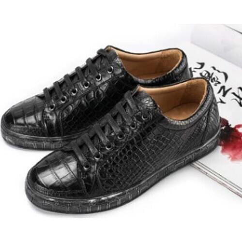 Dae new contracted leisure fashion breathable business men true crocodile Leather shoes male fashion tide men shoes