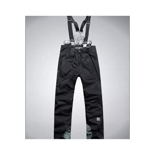 Mens Outdoor Winter Ski Pants Waterproof Thermal Padded Pants Single and Double Board Side Double Zipper Snowboarding Pant