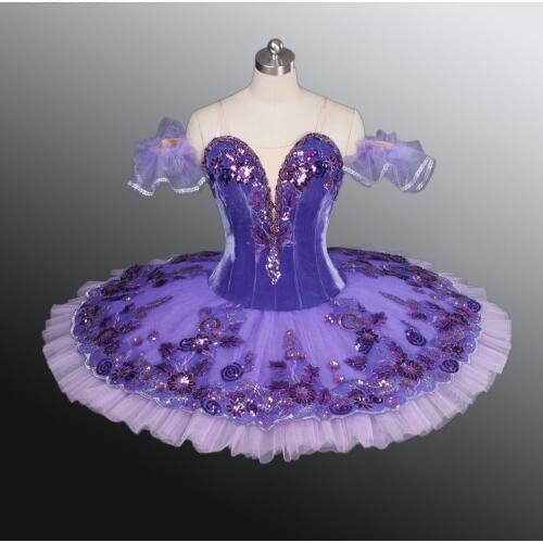 Professional Ballet Tutus Girls Pancake Swan Dress Classical Performance Ballerina Costume ballet dress purple lilac