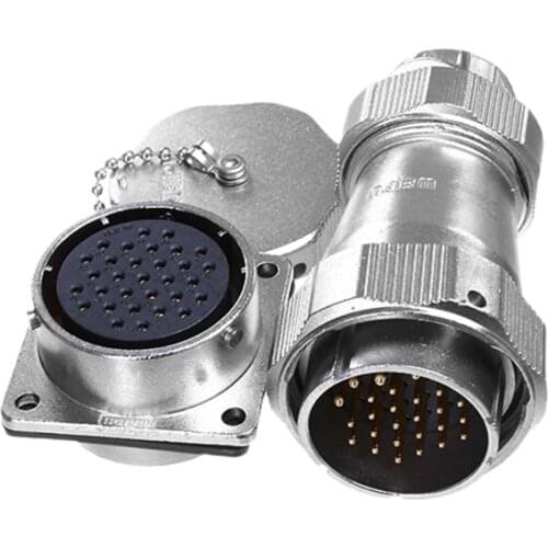 WEIPU WY40 TE+Z Solder Fast Screw Lock Waterproof Powercon Bulkhead Connector 5 9 15 26 31 Pin Industrial Aviation Socket Plug