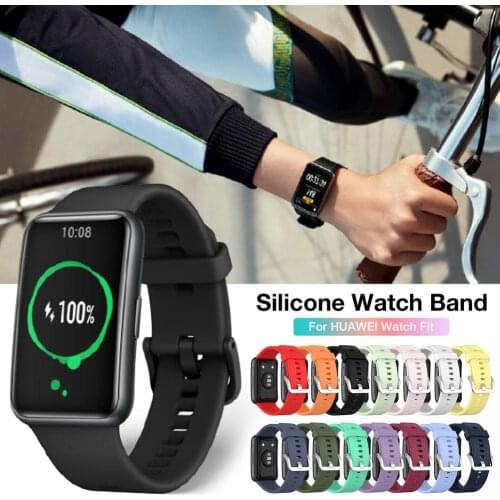 Silicone Band For Huawei Watch FIT Strap Smartwatch Accessories Replacement Wrist Bracelet Correa for Huawei Watch Fit 2021Strap