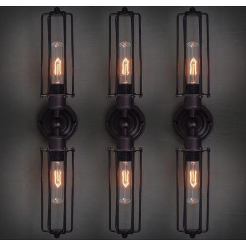 Retro Loft Decor Double Edison Wall Sconce Mirror Wall Light Fixtures Vintage Industrial Lighting Wall Lamp For Home Arandela