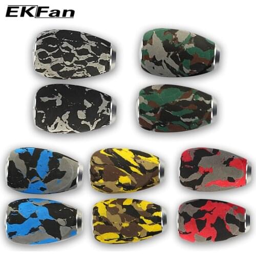 EKFan 2pcs Camouflage Color Fishing Knob For Fishing Reel Component Part Fish Tackle Tool EVA Material Fishing Reel Handle Knob