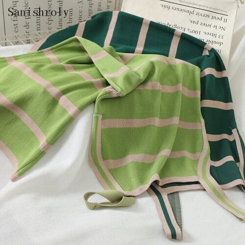 Sanishroly Autumn Women Spaghetti Strap Dress Sexy Long striped Knitted Dress Female Sleeveless Bodycon Tank Dress Vestidos C031