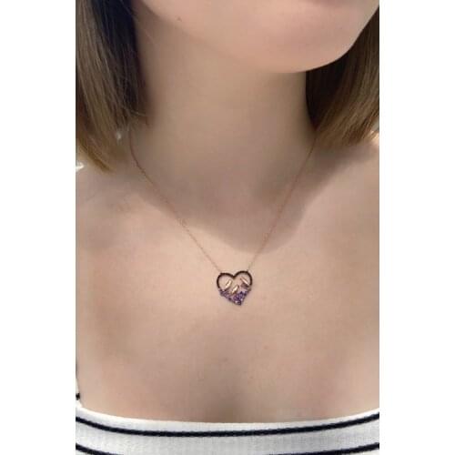 Heart Pigeon holes Family Necklace 925 Silver Necklace