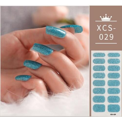 Blue Shiny Twinkle Solid Colors And Creative Nail Art Manicure Decoration Nail Art Sticker Nails Sticker Designer Nail Strips