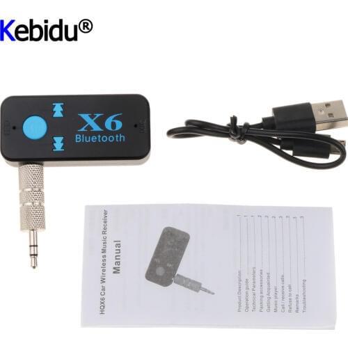 Wireless Bluetooth Car Kit Handsfree Auto Music Audio Receiver V4.1 EDR A2DP 3.5mm Jack Mini Audio Adapter USB Cable With Mic